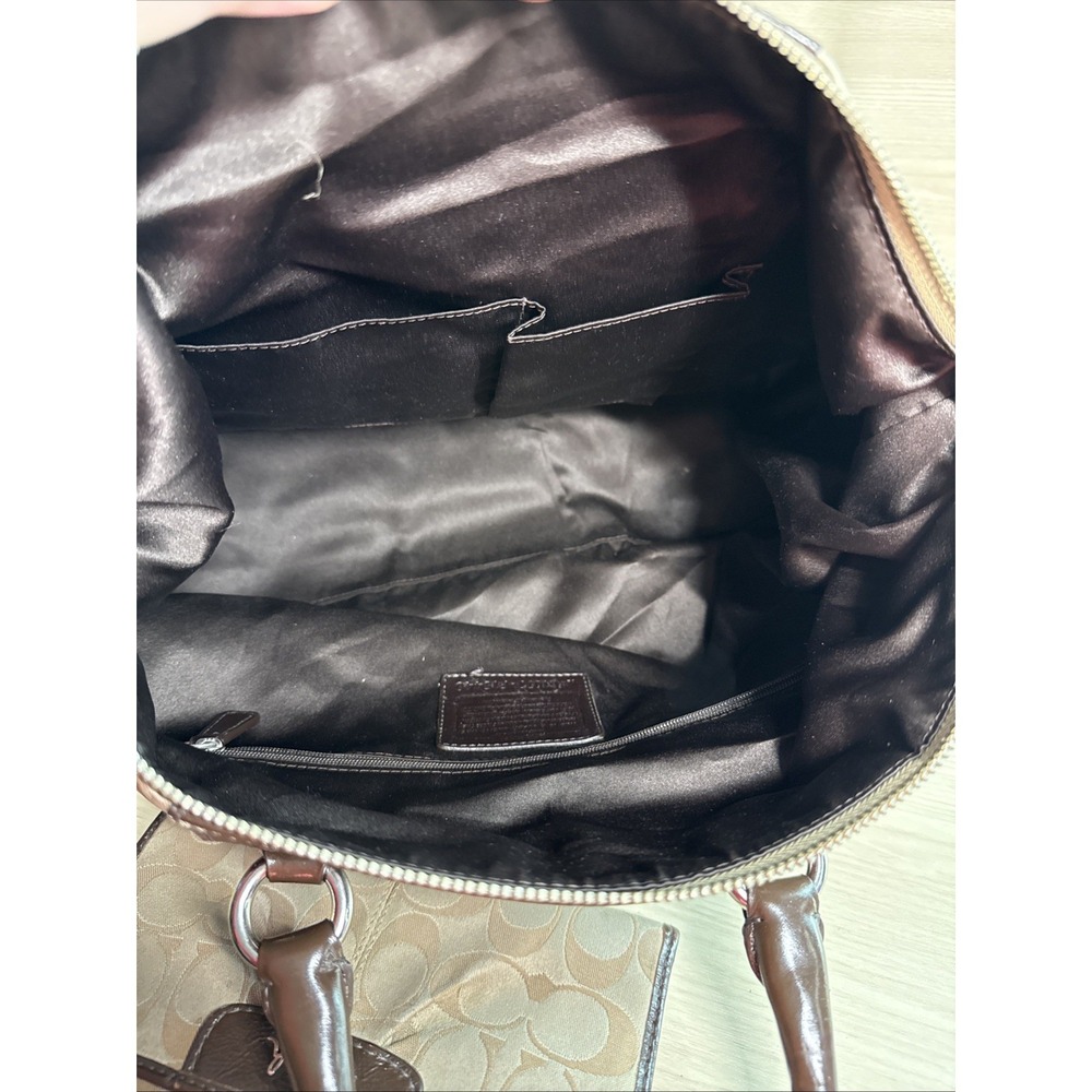 Coach Signature Sateen Ashley Satchel Bag with‎ Matching Wallet F15440 Tan Brown - Picture 13 of 15